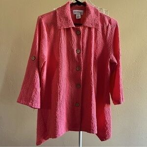 Peck & Peck peachy-pink blouse, Size L. Like new.